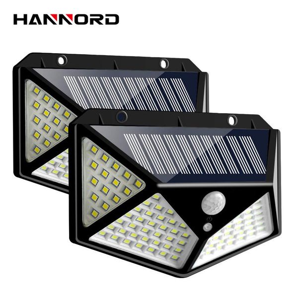 

100 led солнечный свет открытый солнечный датчик движения pir лампа свет стены водонепроницаемый солнечные солнечный свет украшения сада