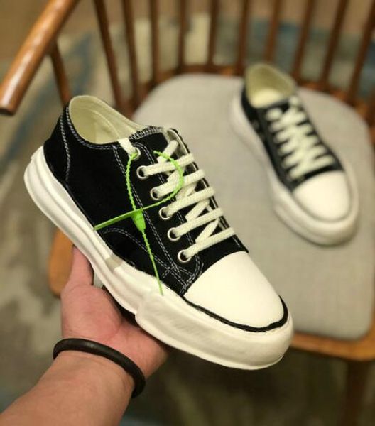 

New 2019 mm6 mai on mihara ya uhiro x nigel caburn men women canva neaker lace up hoe e padrille zapatilla 35 44