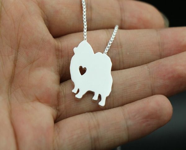 

pomeranian dog necklace dog pendant jewelry silver/gold colors plated