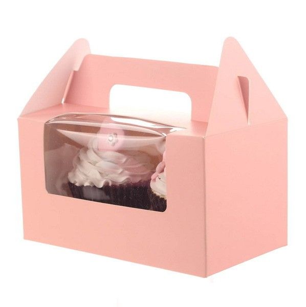 

12pcs/lot two case white pink blue kraft paper cupcake box cake box with clean pvc window wedding party favor cake packaging