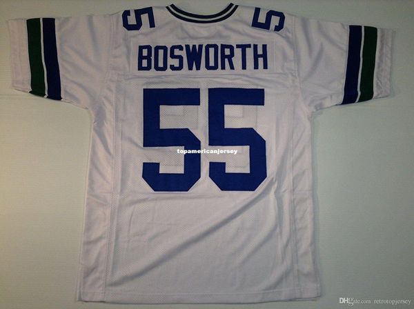 

retro custom sewn stitched #55 brian bosworth white mitchell & ness jersey s-5xl,6xl men's football jerseys rugby, Black;blue