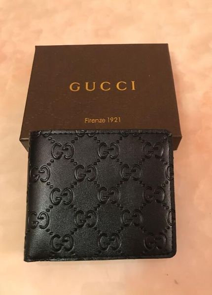 

2019 black real leather short men wallet with box classic letter canvas purses women card holder size 11-6-3 cm ing, Black;brown