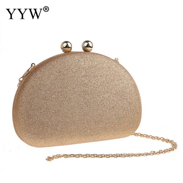 

yyw sequined evening clutch bag ladies elegant party luxury clutches women's bag with chain shoulder purse gold champagne clutch