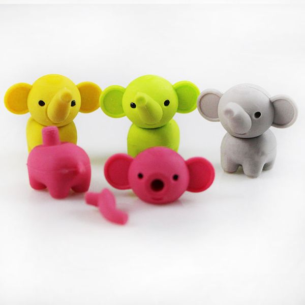 

elephant eraser animal removable rubber eraser stationery school supplies papelaria kids penil eraser toy gift color random