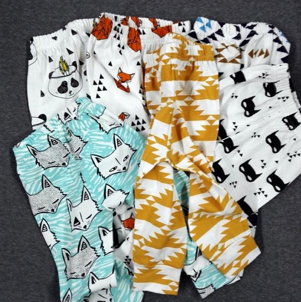 INS Baby Hosen Baumwolle Kinder PP Hose Geometrische Kleinkind Leggings Baby Jungen Hosen Frühling Mädchen Kleidung Tier 17 Designs DHW2018