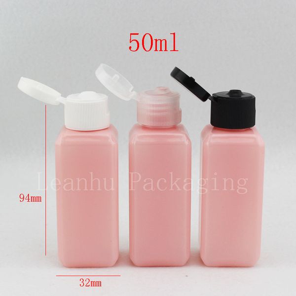 Bottiglia di imballaggio con tappo superiore rosa, bottiglia di shampoo da viaggio portatile da 50 ml, contenitori cosmetici vuoti, bottiglia per il trucco dell'acqua per la pelle brillante