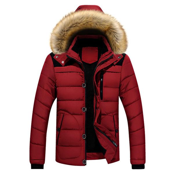 

2019 new men jacket winter parkas warm mens jackets andcoats hood thick parka windproof coat hoodies detachable jacket outwear, Black