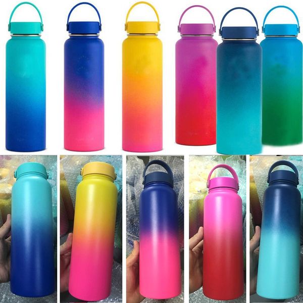 

vacuum water bottles insulated 304 stainless steel water bottle travel coffee mug cup handle mouth flip cap cups 18oz 32oz 40oz fa2844