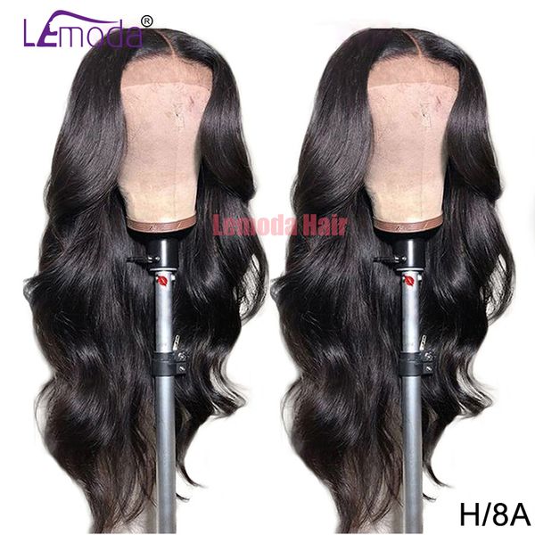 

13x6 body wave wig lace front human hair wigs for women malaysian remy hair lemoda pre plucked lace front wigs 150% density, Black;brown