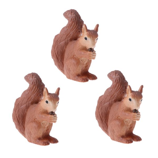 

3 pack animals figures, squirrel action figures, realistic large wild zoo animals, jungle animals toys, educational toys, for kids toddlers
