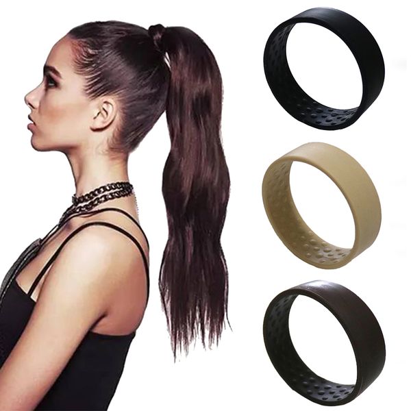 

new silicone foldable stationary elastic hair bands for women ponytail holder simple multifunction o hair tie accessories