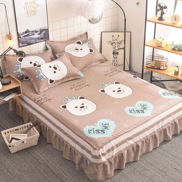 

three kits of bed skirt of 12 colors 1.8/1.5/1.2m kit korean princess's bed ham sheet & pillowcase sets polyester / cotton