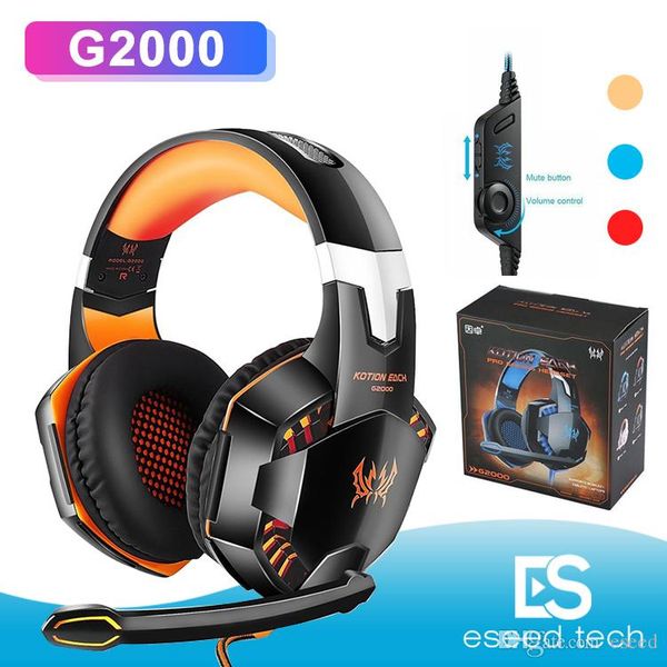 

kotion each g2000 computer stereo headphones gaming headset casque deep bass game earphone with mic led light for pc gamer