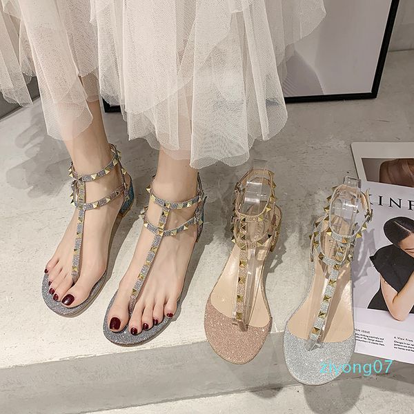 

high heel sandal for women buckle strap med female sandals fashion womens shoes 2020 all-match block heels flip flops platform z07, Black