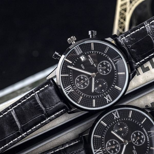 Six Stitches Series Luxury Mens Watches All Dial WOLD Little Needle Run Seconds Quartz Watch Designer Watches TS 1853 Brand Leather Strap