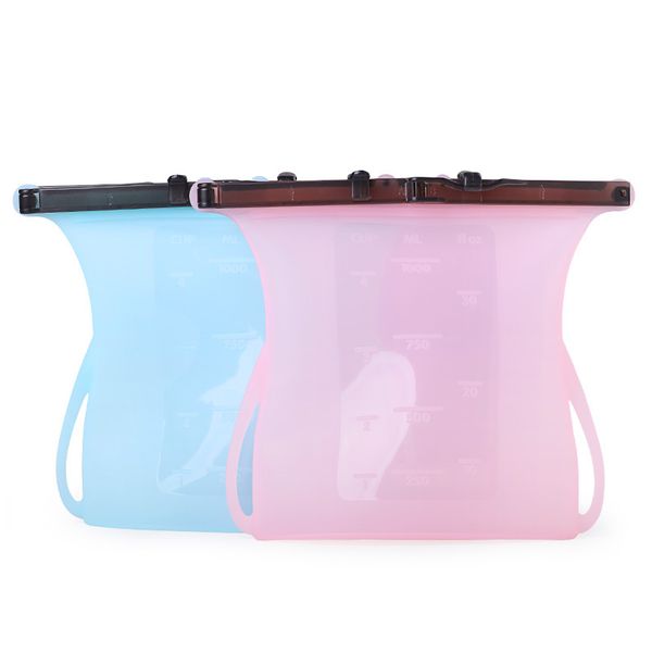 

2019 нового дизайн большой емкости еда сумка для хранения многоразового bpa бесплатно, чтобы сохранить свежий ziplock встать