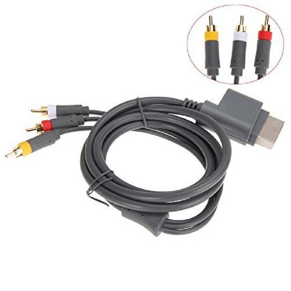 

100pcs high definition 6ft hd tv component composite av 3 rca hd tv audio av video cord optical cable for xbox 360