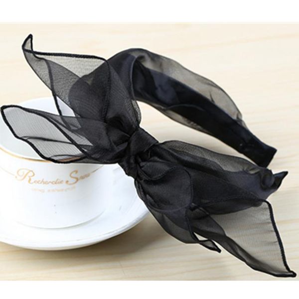 

romantic mesh bow hairband for women hair accessories girls birthday hair headband big bow headband women head hoop band stock