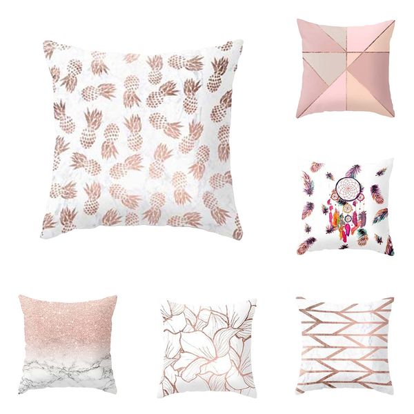 

short plush pillow cover geometric patterns plush pillowcase popular square plush furry pillowcase cover home decoration vt0096
