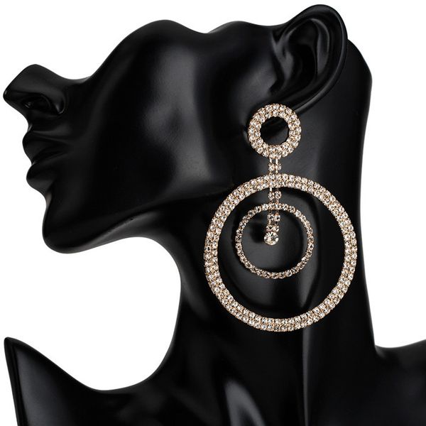 

exaggerated brand multi-layer circle set with acrylic earrings female fashion claw chain earring personality match, Silver