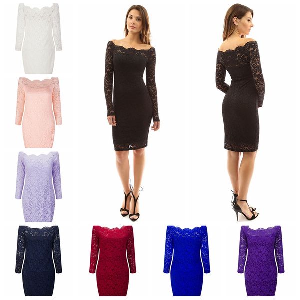 

women's half sleeves bateau sheer lace fitted short evening dress bridesmaid wedding party gown sheath column stretchy knee length clot, White;black