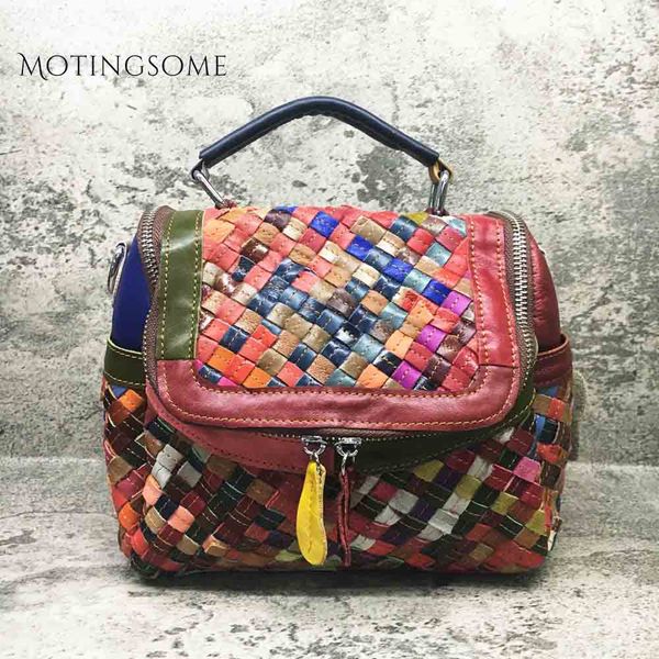 

women flap bag knitting style genuine leather handmade crossbody shoulder colorful fashion bags ladies bags 2019 new