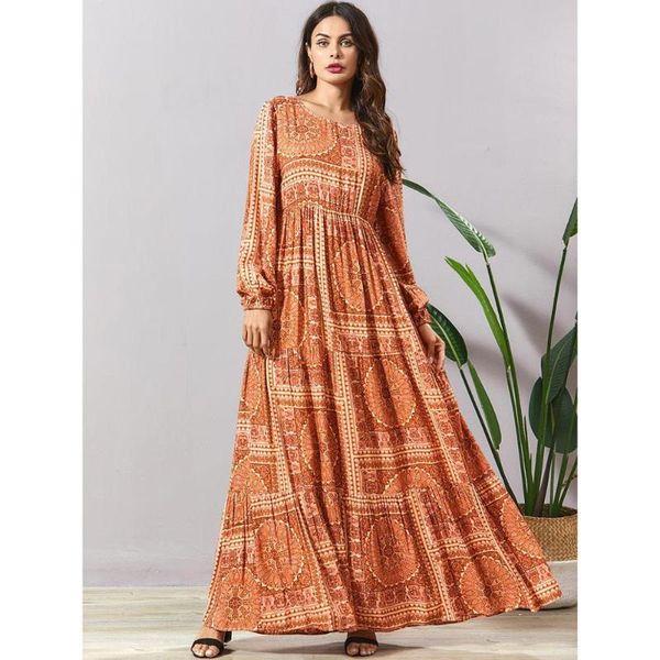 

ethnic clothing boho printed draped dress ramadan eid mubarak dubai kaftan abaya turkey hijab african dashiki for women robe plus size vkdr2, Red