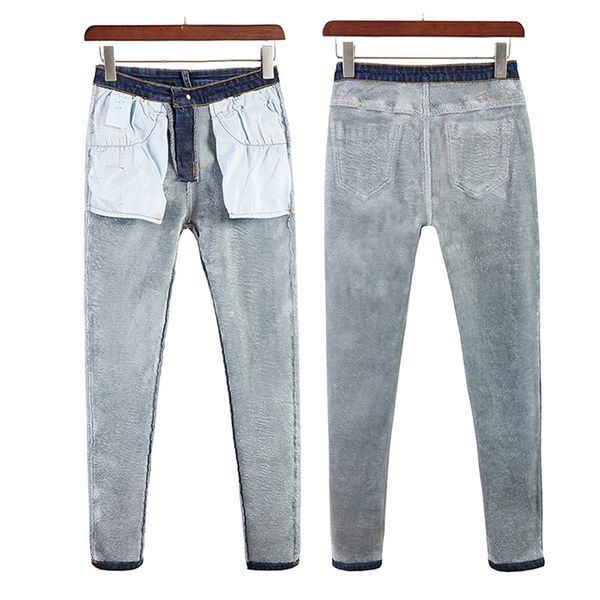 

women jeans fleece lined slim fit winter high waist pencil pants warm trousers female velvet warm jeans skinny denim skinny pant, Black;white
