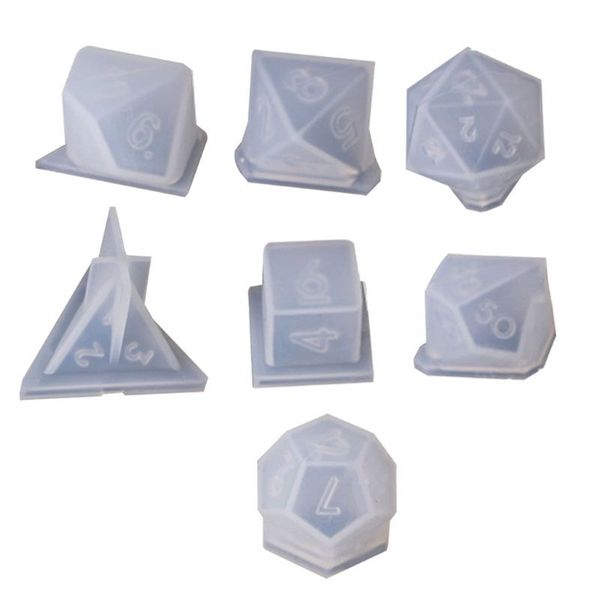 

7 формы dice fillet площади треугольника dice цифровой игры силиконовые mold