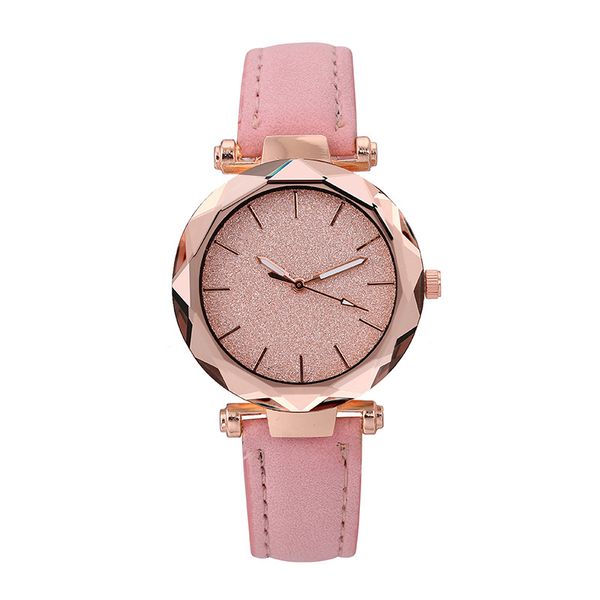 

fashion elegant women luxurious bracelet women's casual quartz leather band starry sky watch analog wrist watch, Slivery;brown