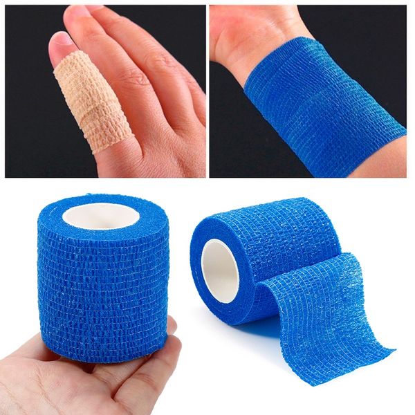

1 roll security protection waterproof self adhesive elastic bandage 2.5cm*4.5m first aid kit nonwoven cohesive bandage, Black;gray