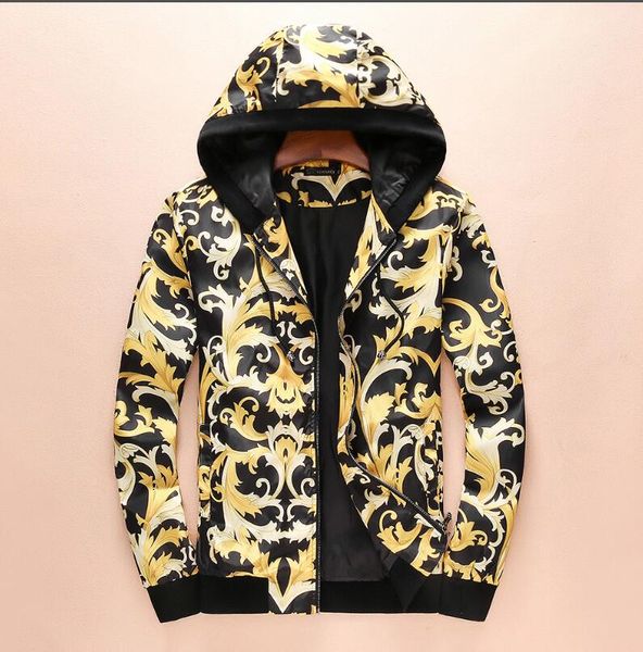 

2019 spring new fashion mens luxurys designers letter printing hooded jackets size 3xl ~ mens hooded jacket coat, Black;brown