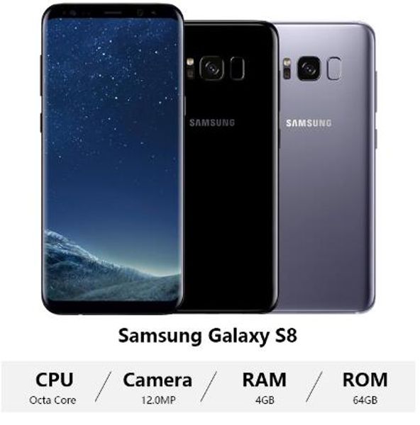 

Original am ung galaxy 8 g950u 4g lte mobile phone 5 8 quot 4gb ram 64gb rom octa core android refurbi hed cellphone