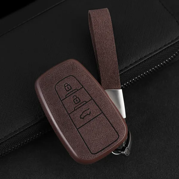 

2019 new plastic+leather car key case cover shell for chr c-hr prado prius camry corolla rav4 2017 2018 2019 accessories