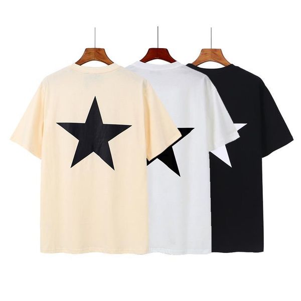 

мужская мода футболка fg основной линия пятиконечной звезда печать лето и осень улицы прилив свободного большого размера хлопок люди с корот, White;black