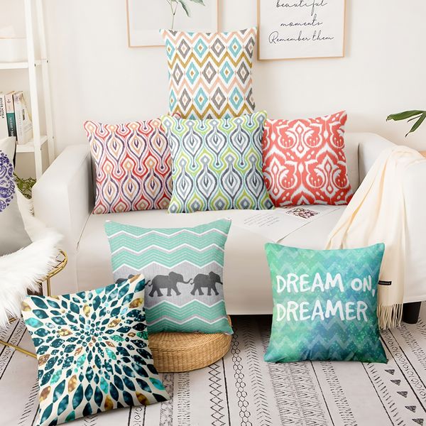 

fashion geometry abstract art thin linen cushion decorative pillow home pillows decoration almofadas decorativas para sofa 45*45