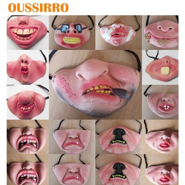

2019 punish funny realistic silicone mask scary half face clown latex mask for cosplay costume / halloween party decoration