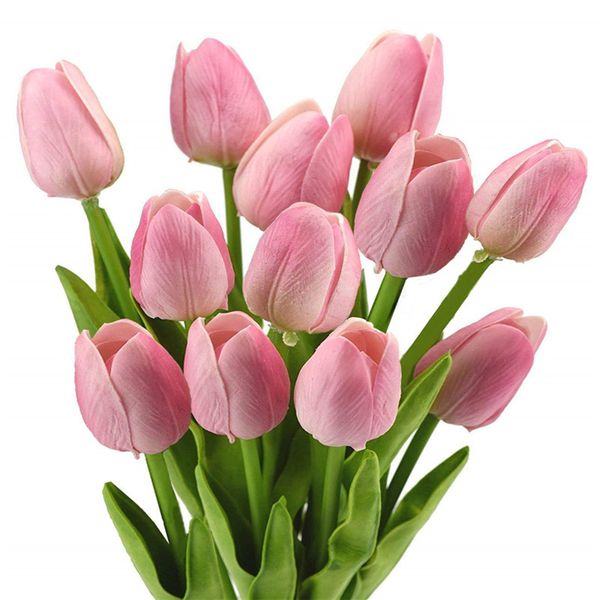 Tulipani alla moda Bouquet di fiori artificiali in PU Fiori nuziali per matrimoni, feste di compleanno, hotel, decorazioni natalizie