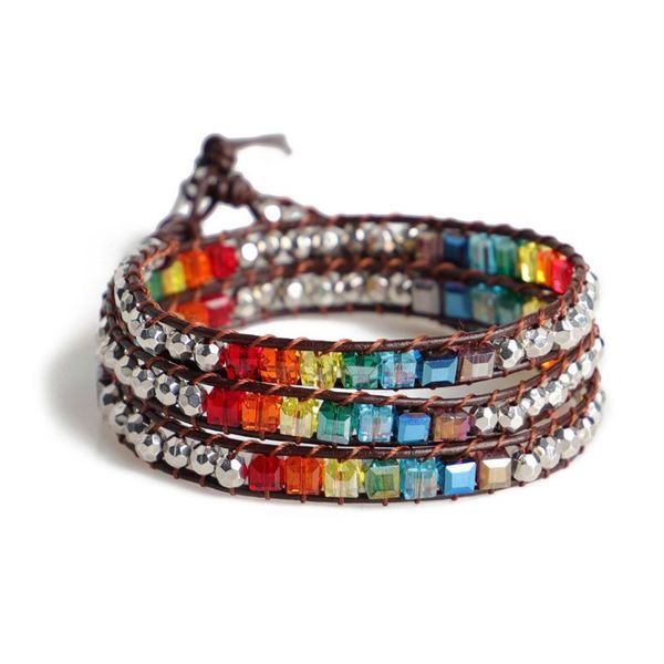 

seven chakra bracelet beaded bohemian style lucky stone color weaving handmade women bracelets jewelry girls gifts, Black