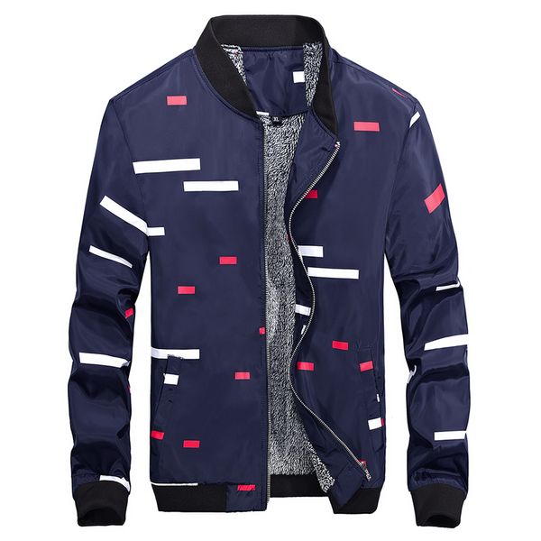 

2019 new fashion brand thick warm jacket men clothes trend slim fit high-quality casual mens print jackets and coats, Black;brown
