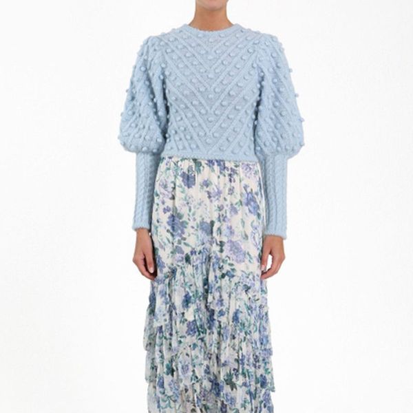 

ladies long sleeve knit sweaters 2019 fall women runway knitted pullovers, White;black