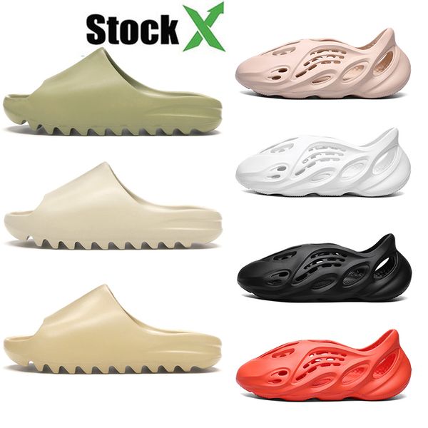 

luxury kanye west slippers designer mens womens foam runner slides kids childrens plateform sandals size 24-45 home stock x shoes resin bone