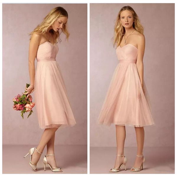 

2019 милая a-line короткие колен платья подружек невесты тюль вечерние платья для подружек невесты партии платья honor of maid дешевые, White;pink