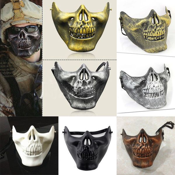 

men half face skull skeleton mask halloween mask party cosplay costume horror masks