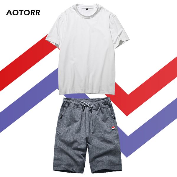 

mens summer tracksuit fashion shirts short men sets casual slim fit sweat suits men t-shirt+shorts 2 piece set workout sportsuit, Gray