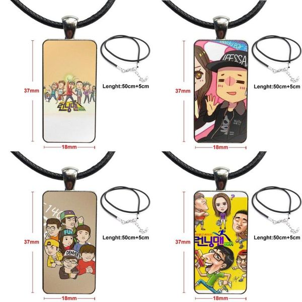 

korea running man for girls statement maxi glass cabochon jewelry steel color with long pendant choker rectangle necklace, Silver