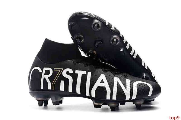 

2019 new mens cleats mercurial superfly vi 360 elite ronaldo fg cr7 soccer shoes elite sg ac39-45 football boots high ankle