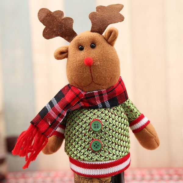 

1*wine bottle cover clothes santa claus snowman deer decoration for christmas gift decorating wine bottle