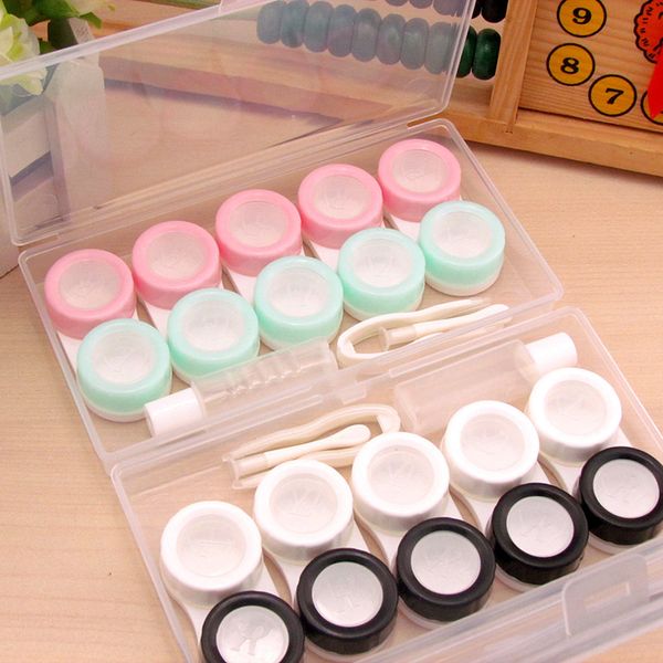 

6pairs contact lenses case for women clear box holder portable small lovely clear eyewear bag container contact lenses, Silver