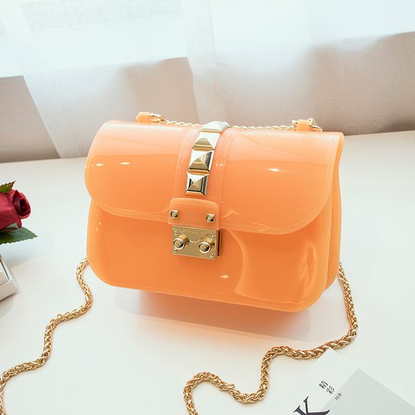 

2020 fashion women silicone candy 13 color cross-body bag small chain messenger bag transparent shoulder bags mini jelly bag